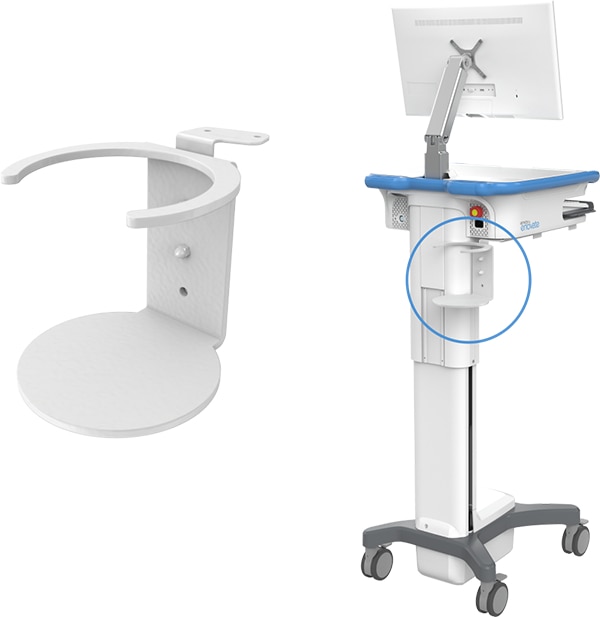 Enovate Medical Saniwipe Dispenser Bracket for Envoy Workstation - Left Rear