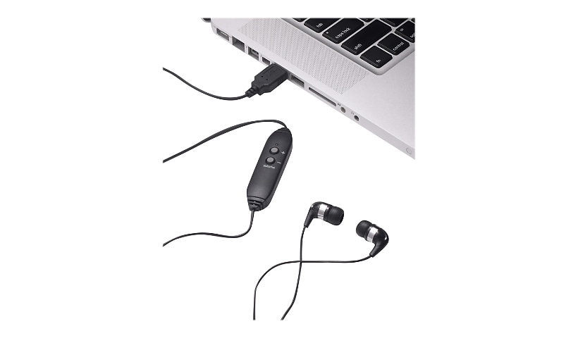 VEC Spectra USB Ear Buds Headset with 10' Cord