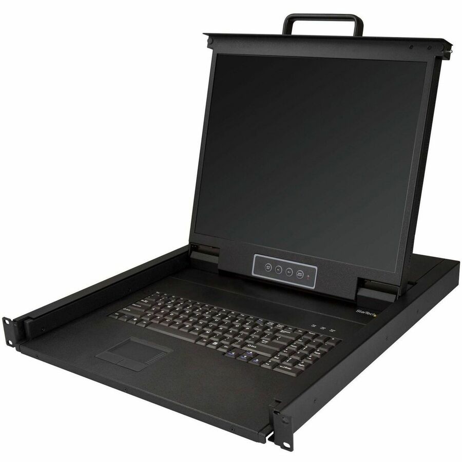 StarTech.com Rackmount KVM Console - 1U 19" LCD Monitor Single Port VGA KVM Server Rack Drawer includes Cables &