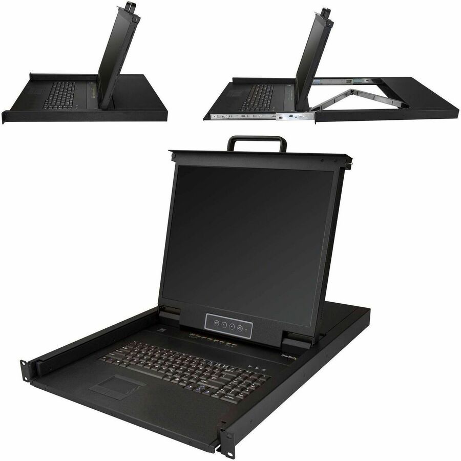Thumbnail 3 of 7 for StarTech.com 8 Port Rackmount KVM Console w/ Cables - Integrated KVM Switch w/ 19" LCD - 1U LCD KVM Drawer 50000