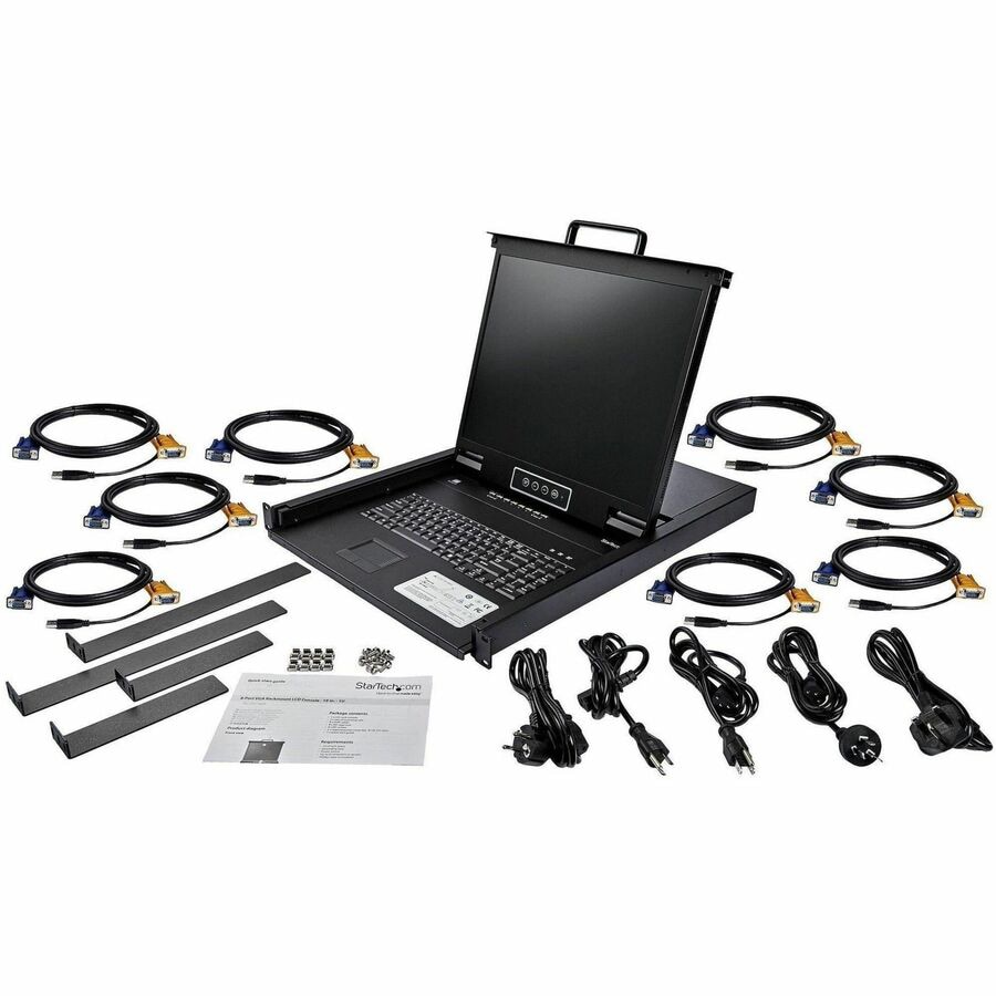 Thumbnail 7 of 7 for StarTech.com 8 Port Rackmount KVM Console w/ Cables - Integrated KVM Switch w/ 19" LCD - 1U LCD KVM Drawer 50000