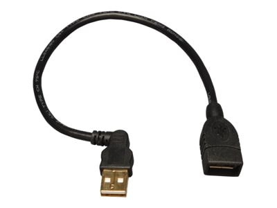 Tripp Lite 10 Inch USB A/A Extension Cable USB-A Left-Angle M to USB-A F