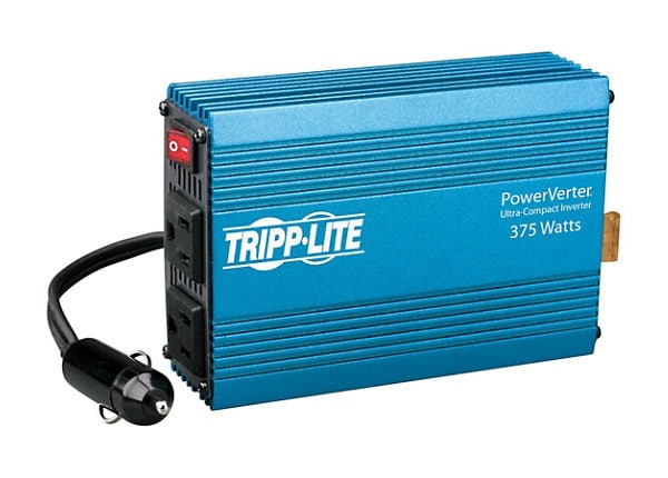 Tripp Lite PV375 Compact Car Portable Inverter 375W 12V DC to 120V AC 2 Outlets 