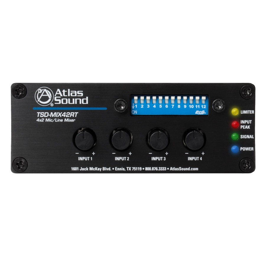 AtlasIED 4x2 Mic/Line Mixer with Priority Sense And Remote Control