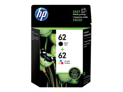 HP 62 Original Inkjet Ink Cartridge - Black, Tri-color - 2 / Pack