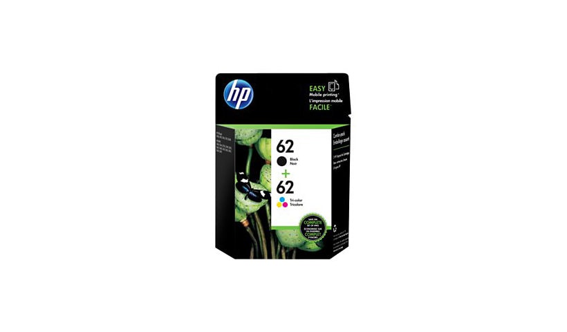 HP 62 Original Inkjet Ink Cartridge - Black, Tri-color - 2 / Pack