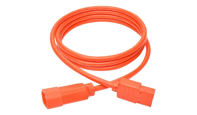 Tripp Lite Computer Power Extension Cord 10A 18 AWG C14 to C13 Orange 6'