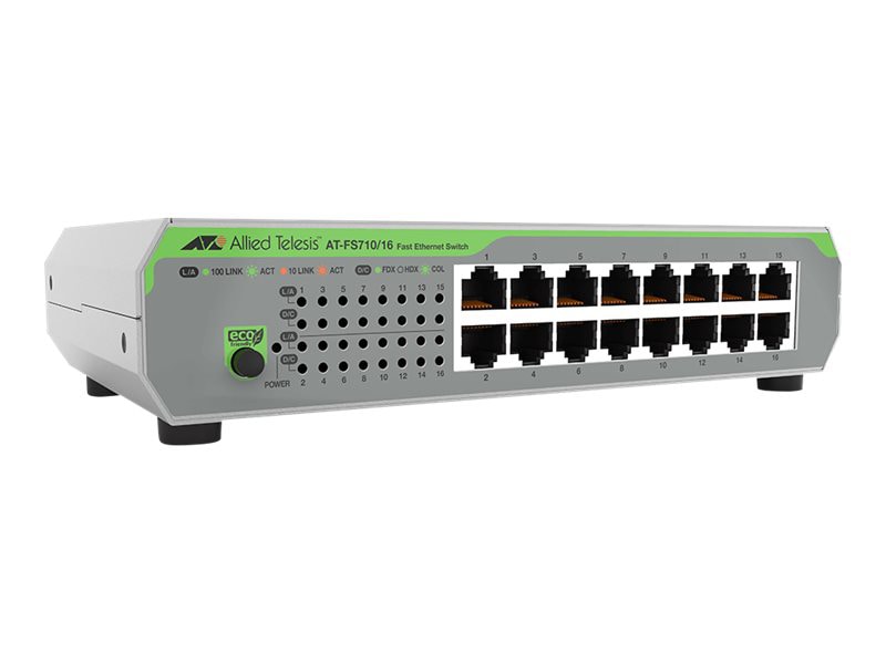 Allied Telesis CentreCOM AT-FS710/16 - switch - 16 ports - unmanaged - rack