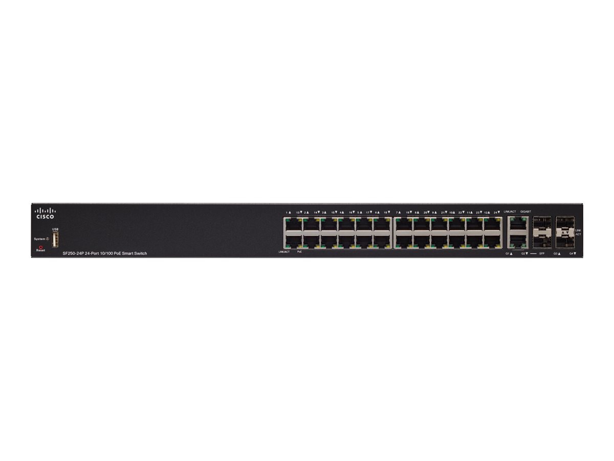 Cisco 250 Series SF250-24P - switch - 24 ports - smart - rack-mountable