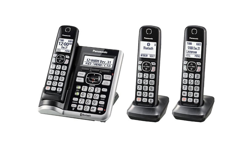 Panasonic KX-TGF573S - cordless phone - answering system - with Bluetooth interface with caller ID/call waiting + 2