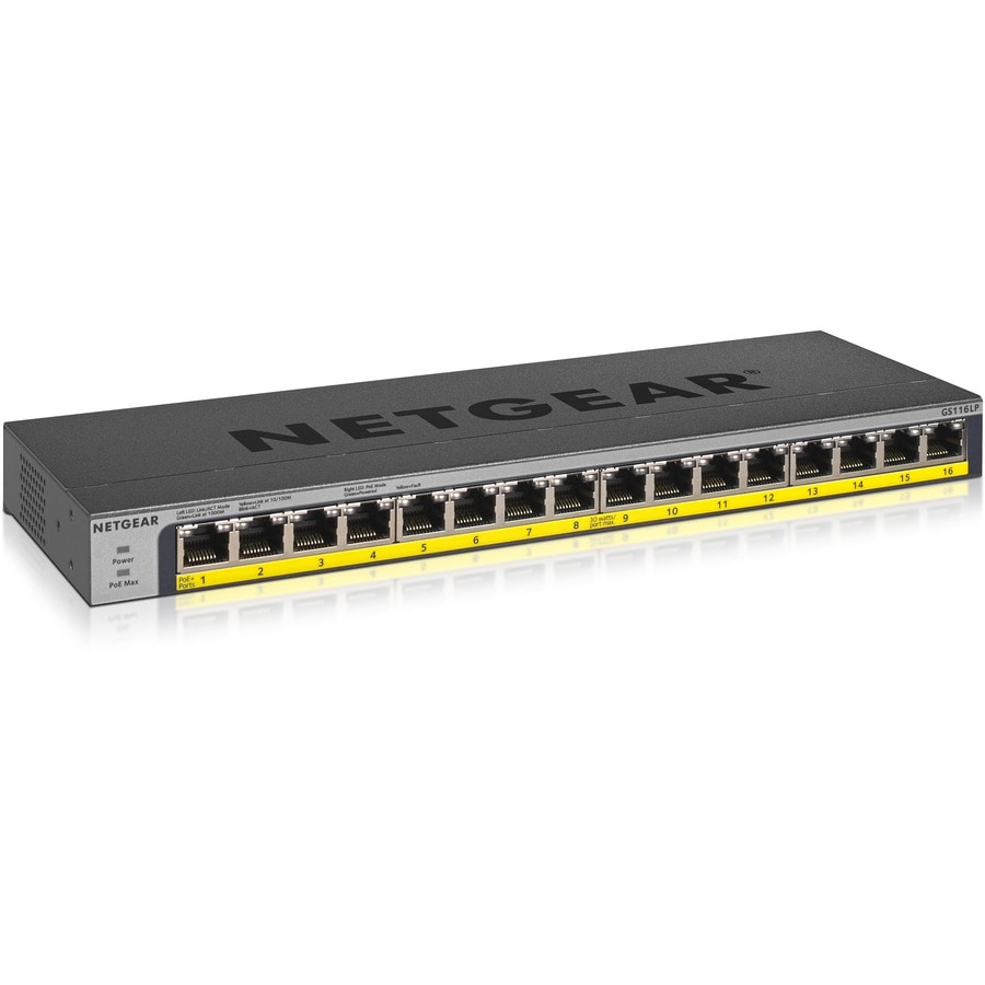 NETGEAR 16-Port PoE/PoE+ Gigabit Ethernet Unmanaged Switch (GS116LP)