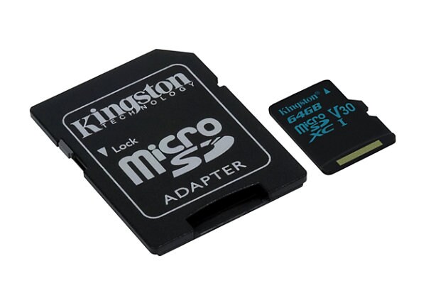 Kingston Canvas Go! - flash memory card - 64 GB - microSDXC UHS-I