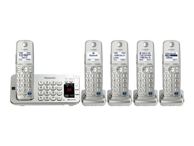Panasonic KX-TGE275S - cordless phone - answering system - Bluetooth interface with caller ID/call waiting + 4