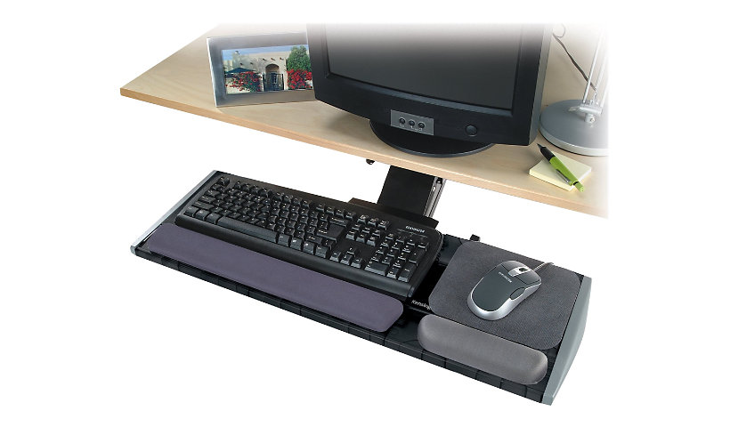 Kensington Underdesk Adjustable Keyboard Platform - keyboard and mouse platform with wrist pillow