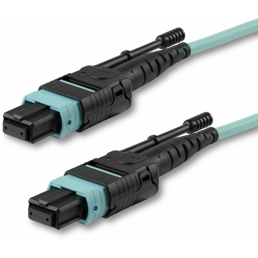 StarTech.com 2m (6ft) MTP(F)/PC OM3 Multimode Fiber Optic Cable, OFNP Plenum, 50/125 µm, 40G, MPO Fiber Jumper Cord
