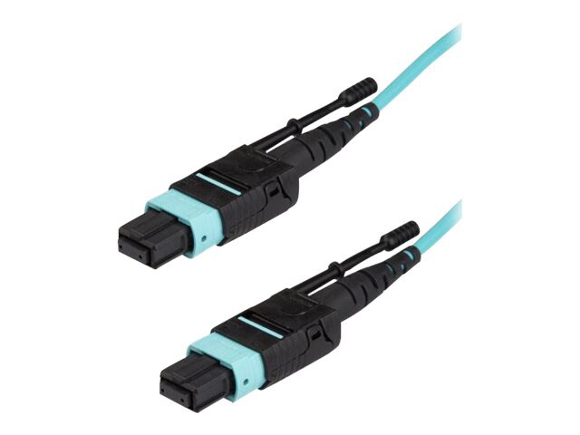 StarTech.com 5m (15ft) MTP(F)/PC OM3 Multimode Fiber Optic Cable, 12F Type-A, OFNP, 50/125&micro;m LOMMF, 40G Networks -