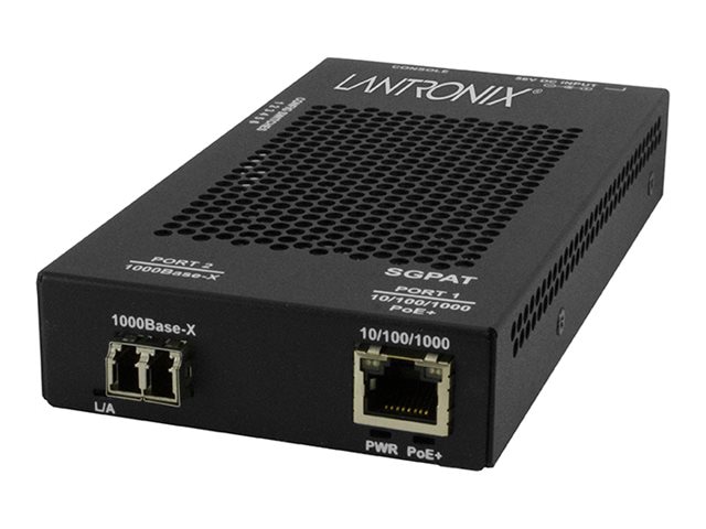 Lantronix SGPAT Series - fiber media converter - 10Mb LAN, 100Mb LAN, 1GbE - TAA Compliant
