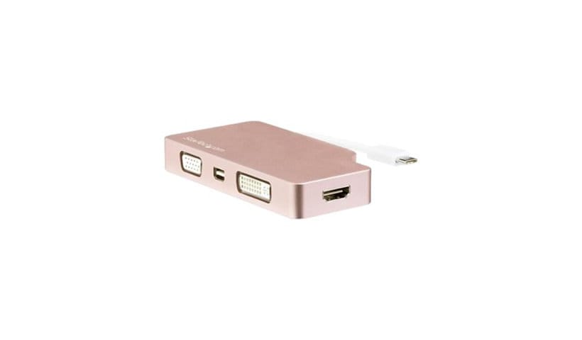 StarTech.com USB C Multiport Video Adapter HDMI/VGA/mDP or DVI - Rose Gold