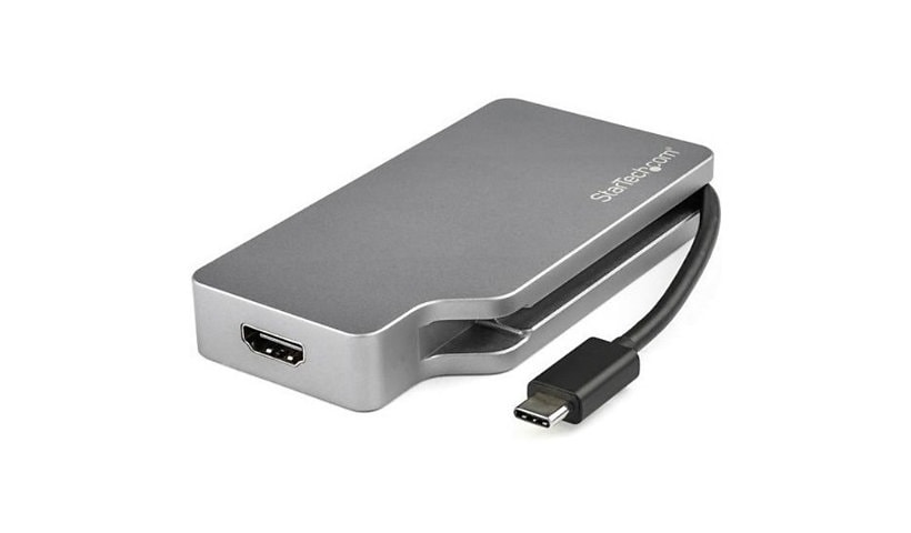 StarTech.com USB C Multiport Video Adapter 4K/1080p -USB-C to HDMI/VGA/mDP or DVI Monitor Space Gray