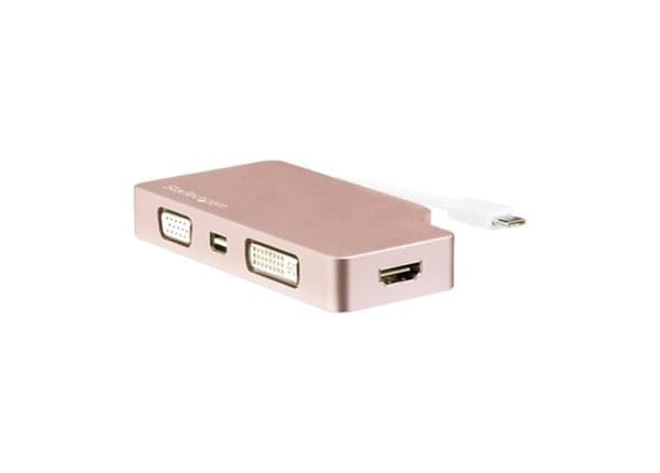 StarTech.com USB C Multiport Video Adapter HDMI/VGA/mDP or DVI - Rose Gold