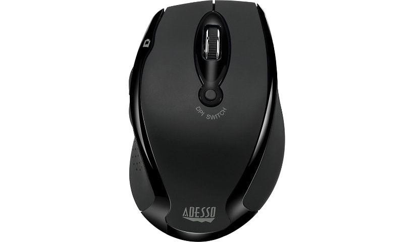 Adesso 2.4GHz Wireless Ergonomic Optical Mouse - Black