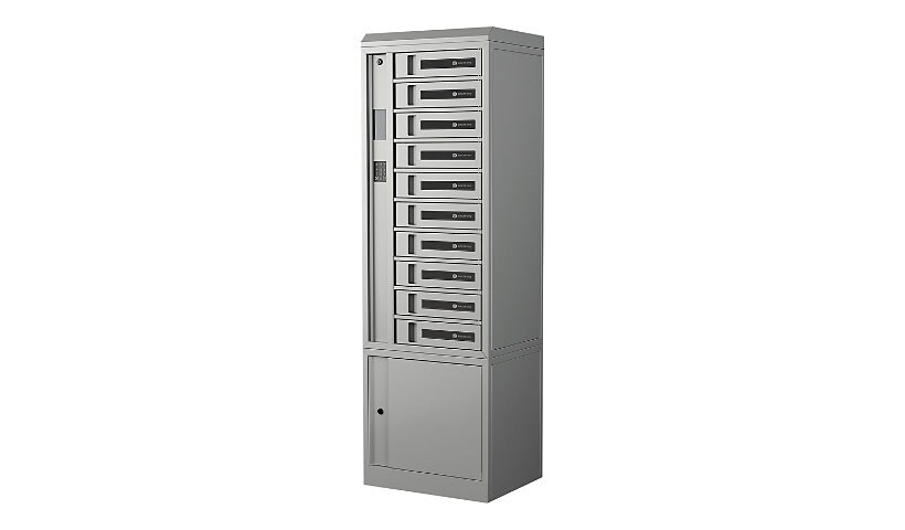Bretford TechGuard Connect TCLAKS100EF11 - cabinet unit - for 10 notebooks/tablets/cellular phones - metallic platinum