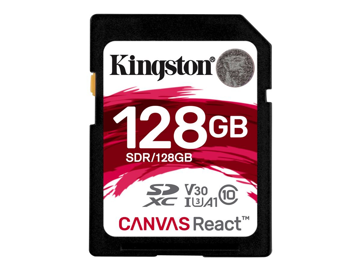 Kingston Canvas React - flash memory card - 128 GB - SDXC UHS-I