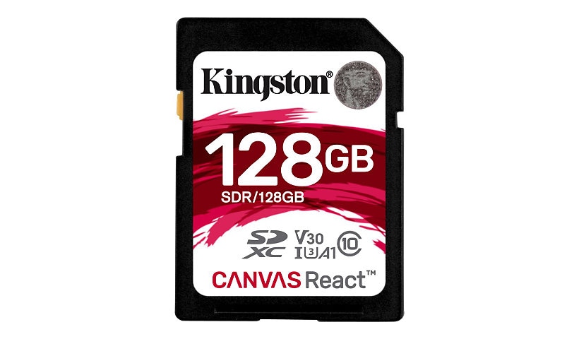 Kingston Canvas React - flash memory card - 128 GB - SDXC UHS-I