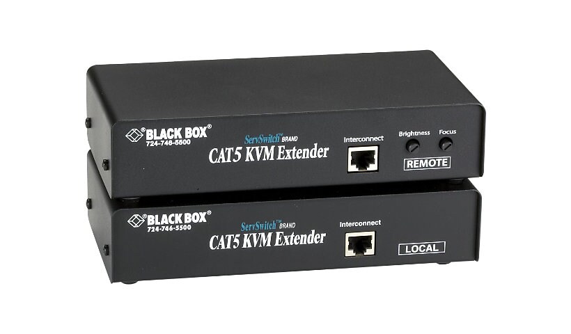 Black Box ServSwitch Brand CAT5 KVM Extender with Serial Extension and Ster