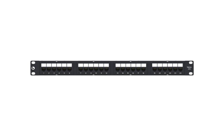 CAT6 High-Density Feed Through Patch Panel - 24 Port, 1U