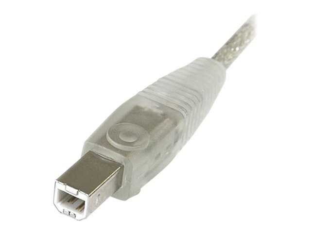 StarTech.com 10 ft Transparent USB 2.0 Cable - A to B - USB Cable - 10 ft
