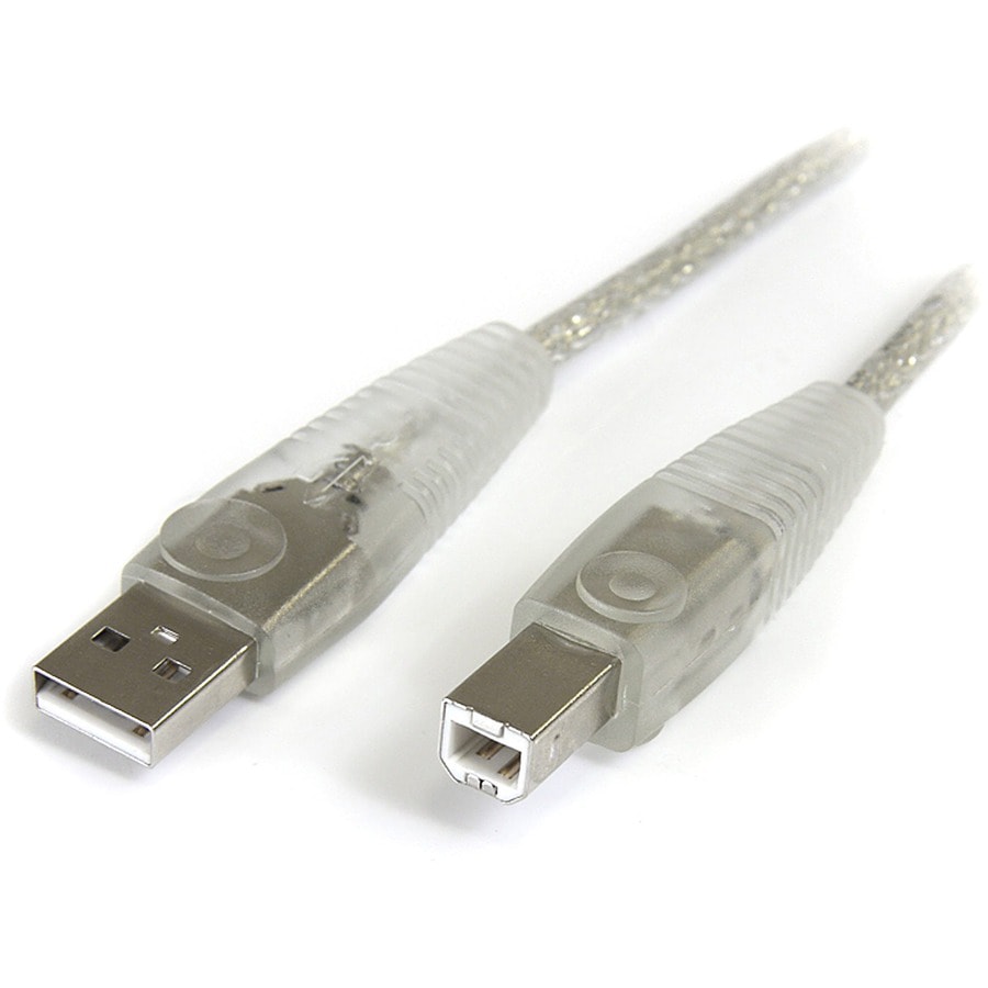 StarTech.com 10 ft Transparent USB 2.0 Cable - A to B - USB Cable - 10 ft