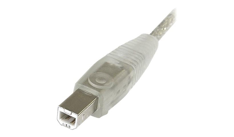 StarTech.com 10 ft Transparent USB 2.0 Cable - A to B - USB Cable - 10 ft