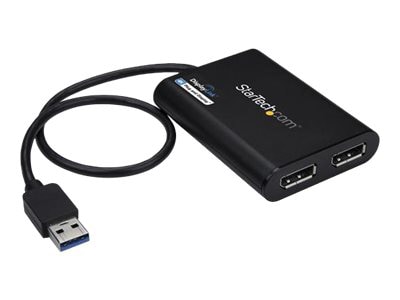 StarTech.com USB to Dual DisplayPort Adapter - 4K 60Hz - USB 3.0 5Gbps - USB Dual Monitor Adapter - Dual DisplayPort