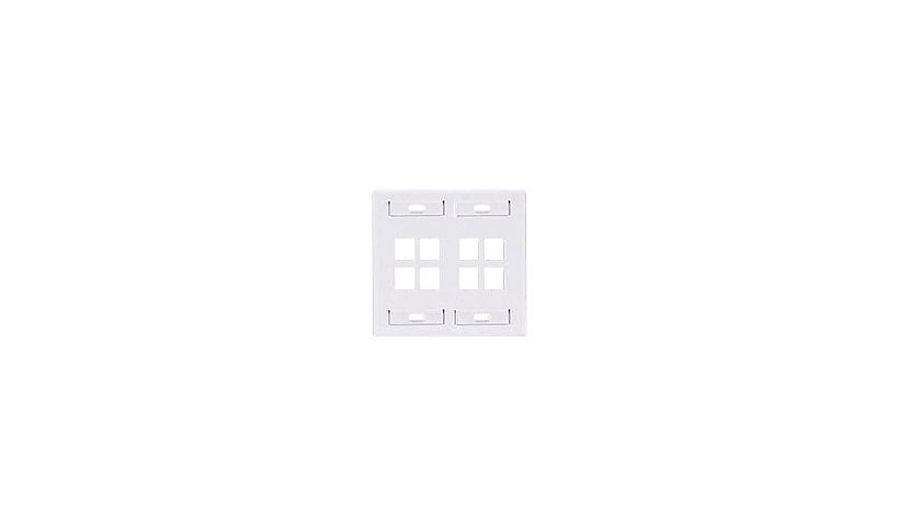 Leviton QuickPort Dual-Gang With Designation ID Windows - mounting plate