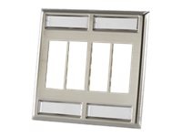 Ortronics TracJack 8-Port Dual Gang Stainless Steel Faceplate