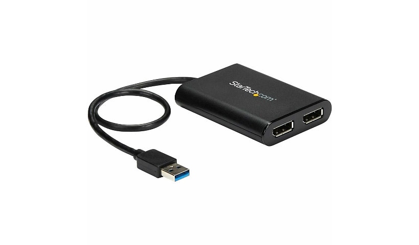 StarTech.com USB to Dual DisplayPort Adapter - 4K 60Hz - Windows/Mac/ChromeOS