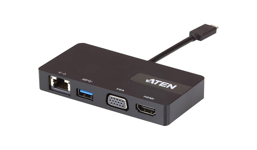 ATEN UH3232 - mini-dock - USB-C / Thunderbolt 3 - VGA - GigE