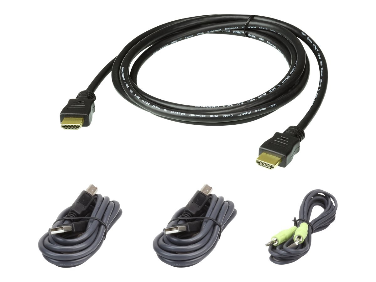 ATEN 2L-7D02UHX4 - keyboard / video / mouse (KVM) cable kit - TAA Compliant