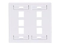 Leviton QuickPort Dual-Gang With Designation ID Windows - mounting plate