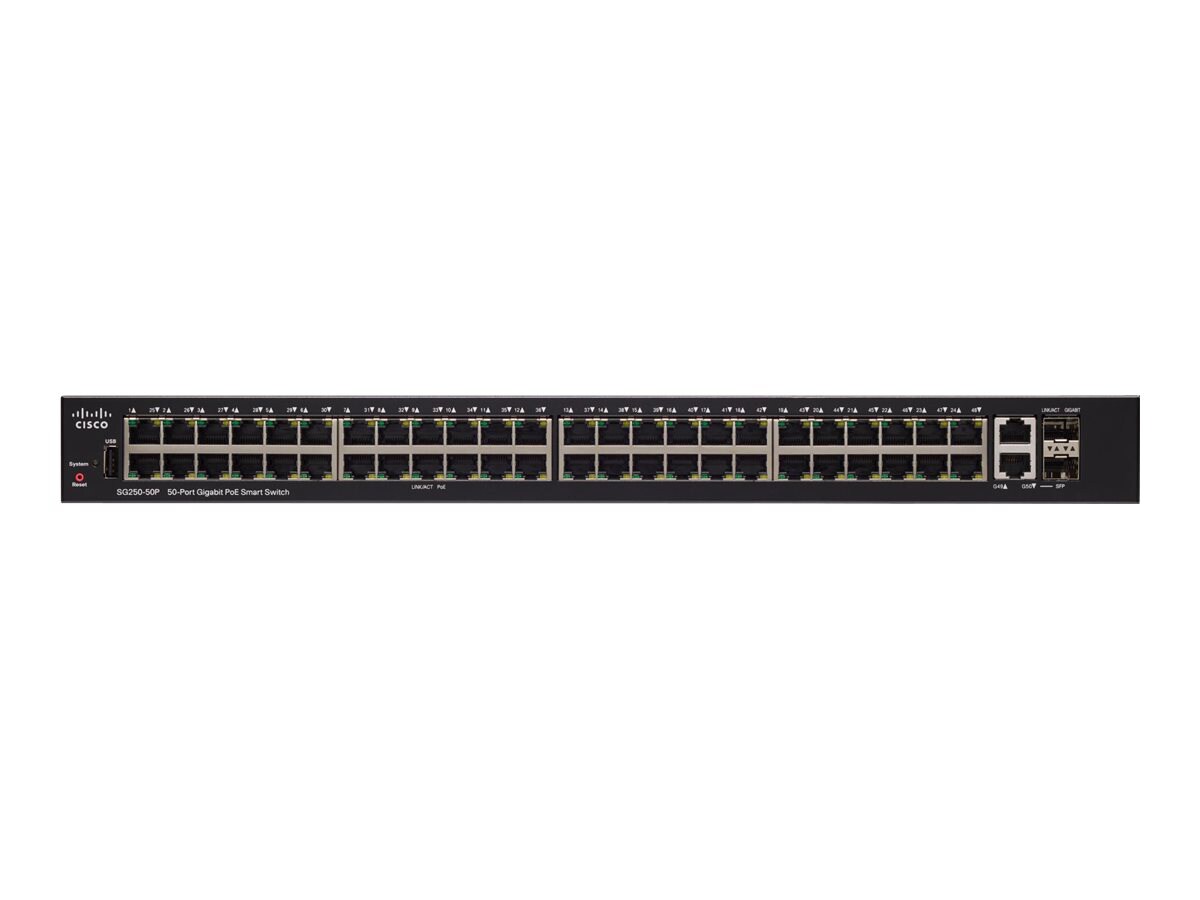 Cisco 250 Series SG250-50P - switch - 50 ports - smart - rack-mountable