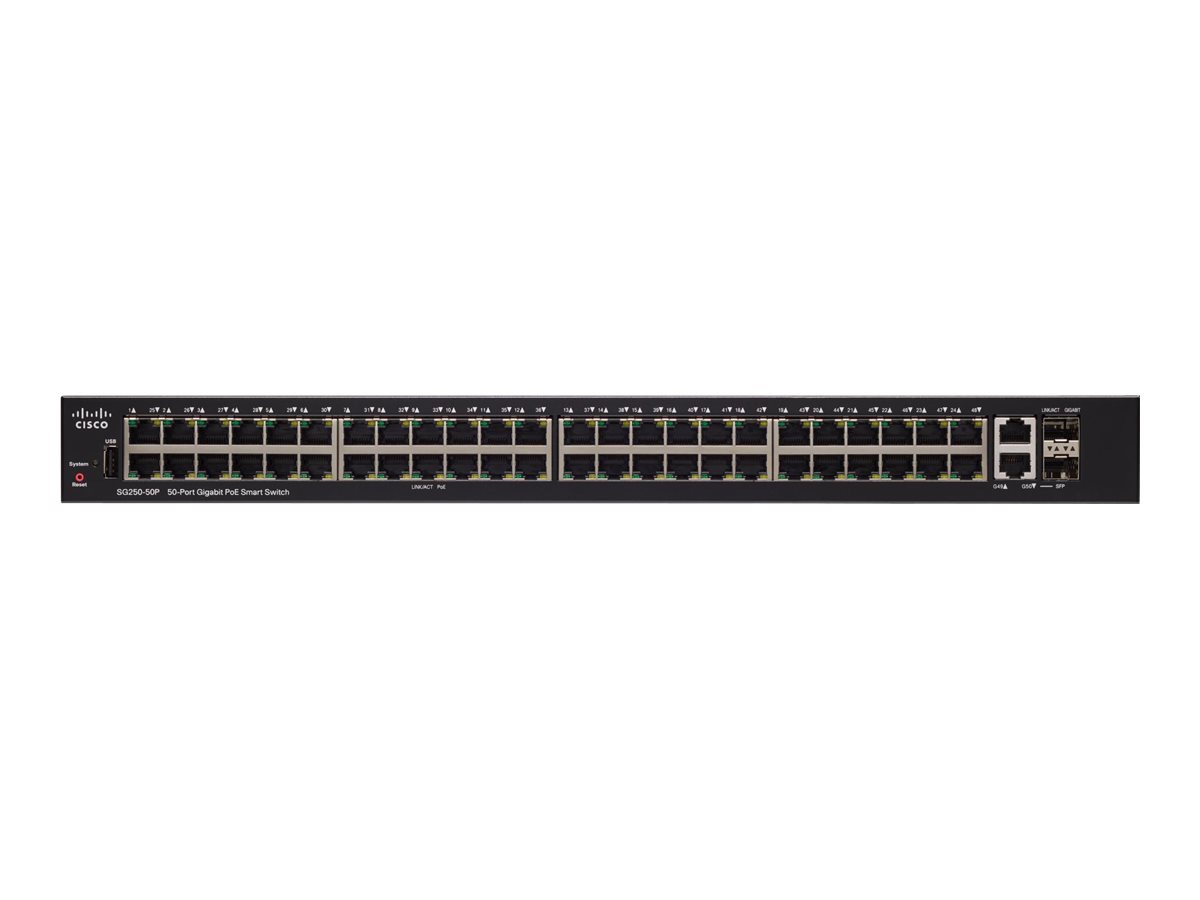 Cisco 250 Series SG250-50P - switch - 50 ports - smart - rack-mountable