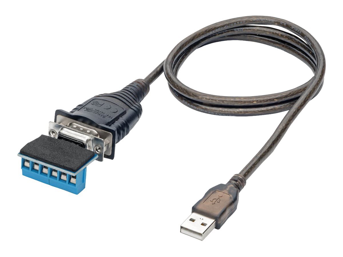 Eaton Tripp Lite Series USB to RS485/RS422 FTDI Serial Adapter Cable with COM Retention (USB-A to DB9 M/M), 30-in. (76.2