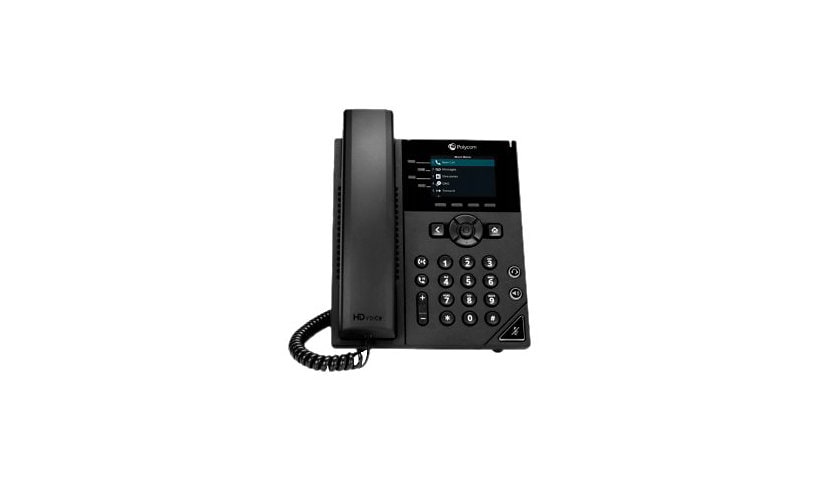 Poly 250 IP Phone - Corded - Corded - Desktop, Wall Mountable - Black