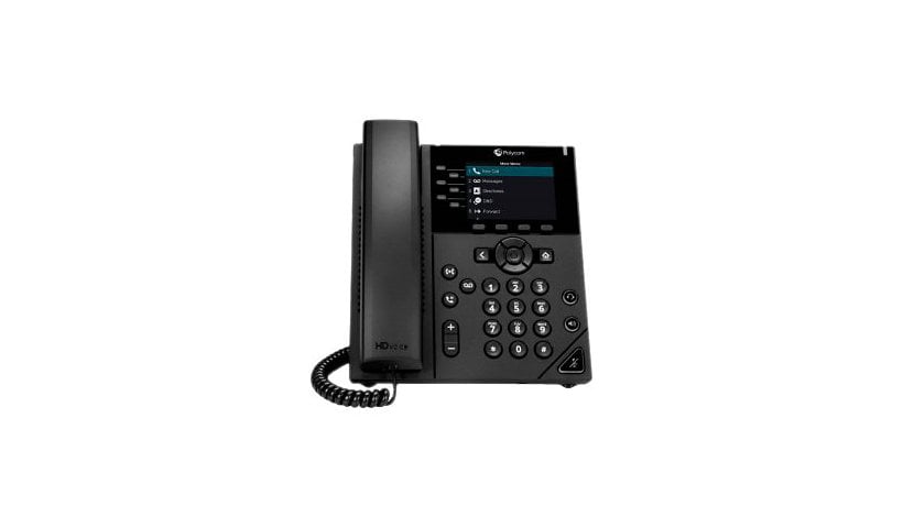 Poly 350 IP Phone - Corded - Corded - Desktop, Wall Mountable - Black - TAA Compliant