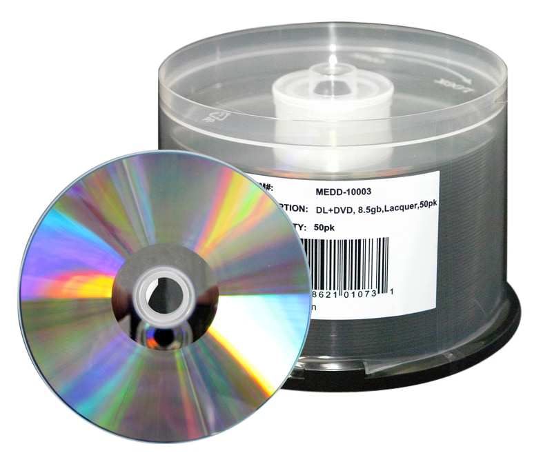 Microboards DVD+R Dual-Layer 8.5GB Hub-Printable Media - Silver Lacquer