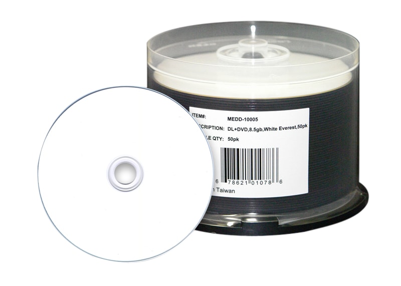 Microboards DVD+R Dual-Layer 8.5GB Hub-Printable Media - White Everest