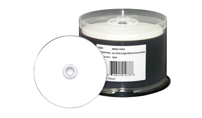 Microboards DVD+R Dual-Layer 8.5GB Hub-Printable Media - White Everest