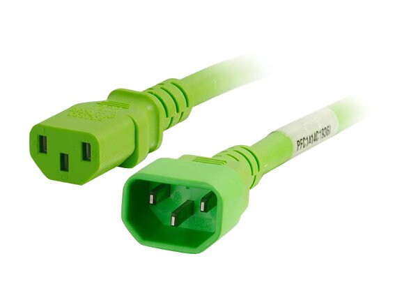 C2G 2ft 14AWG Power Cord (IEC320C14 to IEC320C13) - Green - power cable - 2 ft