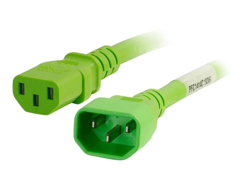 C2G 6ft Universal Power Cord - 14 AWG - IEC320C14 to IEC320C13 - TAA Compliant - Green